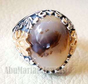 oval yamani aqeeq natural semi precious multi color agate gemstone men ring sterling silver 925 and bronze jewelry all sizes عقيق يماني aq001