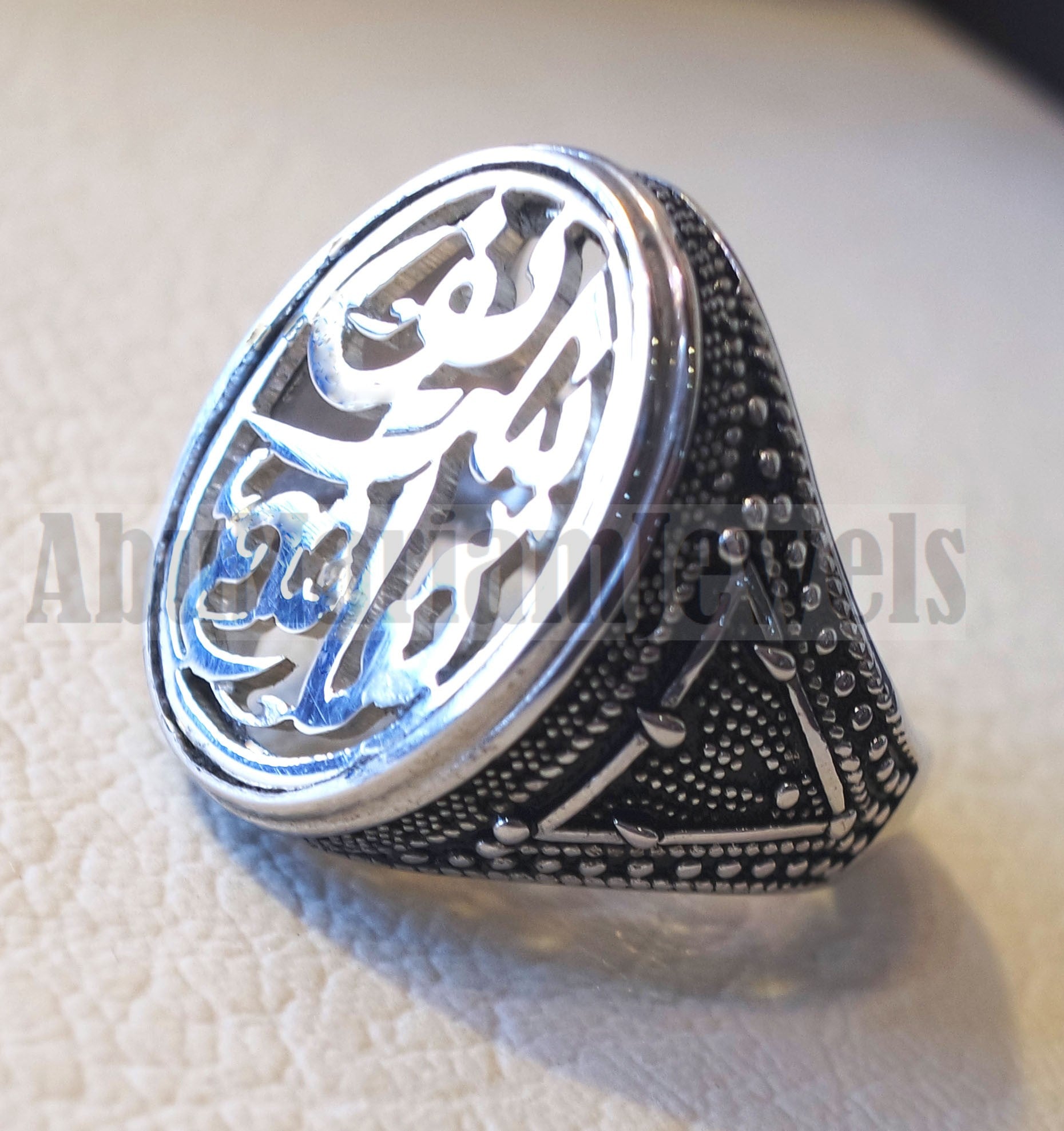 Customized Arabic calligraphy names handmade ring personalized antique jewelry style sterling silver 925 any size TSN1006 خاتم اسم تفصيل