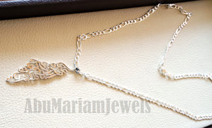 Palestine map pendant with thick chain famous poem verse sterling silver 925 k high quality jewelry arabic fast shipping خارطه و علم فلسطين