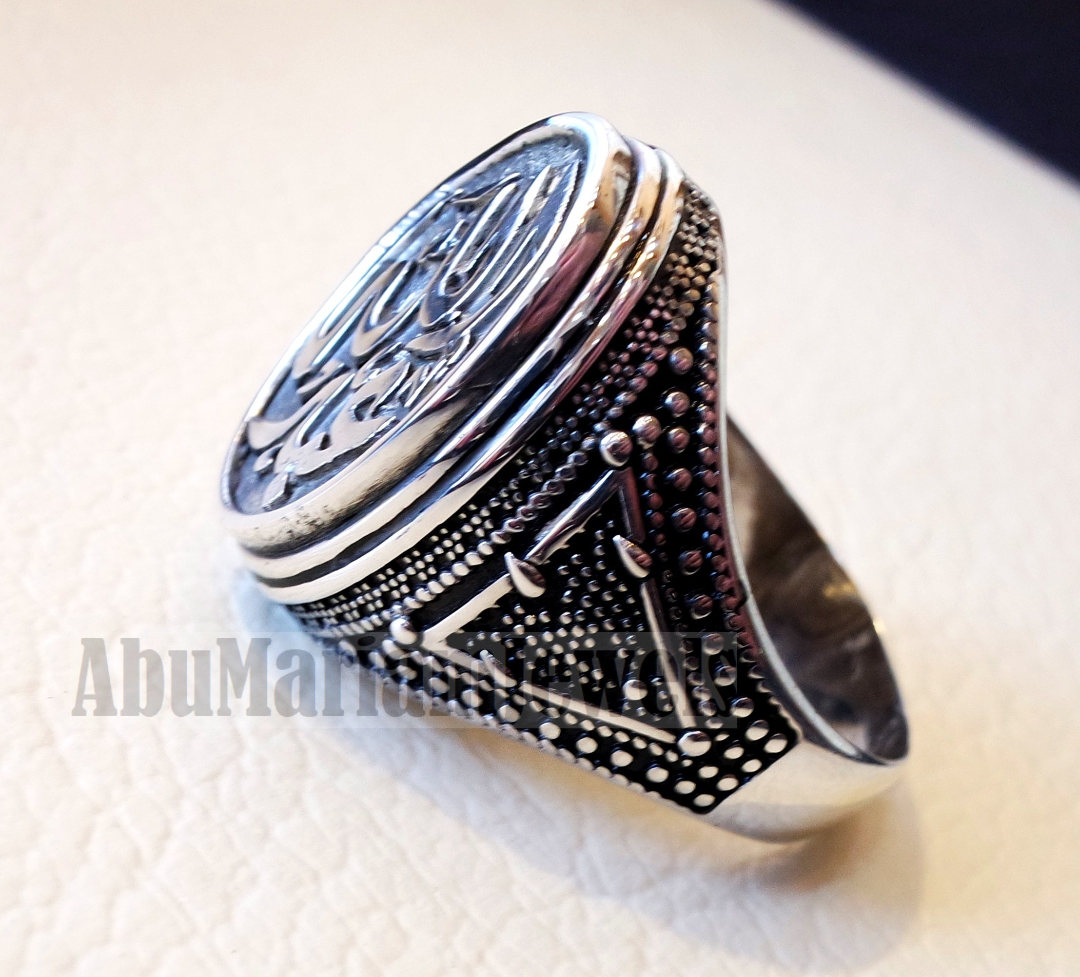 Customized Arabic calligraphy names ring personalized antique jewelry style sterling silver 925 any size TSS1001 خاتم اسم تفصيل
