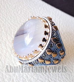 oval yamani aqeeq natural stunning Sulymani agate gem men ring sterling silver 925 and bronze jewelry all sizes عقيق يماني