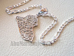 Iraq frame map pendant and thick chain with famous poem verse sterling silver 925 k high quality jewelry arabic fast shipping خارطة العراق