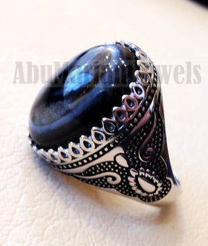 Sulymani aqeeq Huge agate natural cabochon man ring sterling silver all sizes jewelry middle eastern arabic turkey antique style