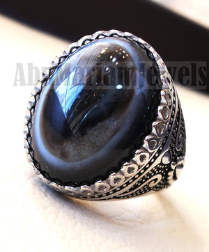 Sulymani aqeeq Huge agate natural cabochon man ring sterling silver all sizes jewelry middle eastern arabic turkey antique style