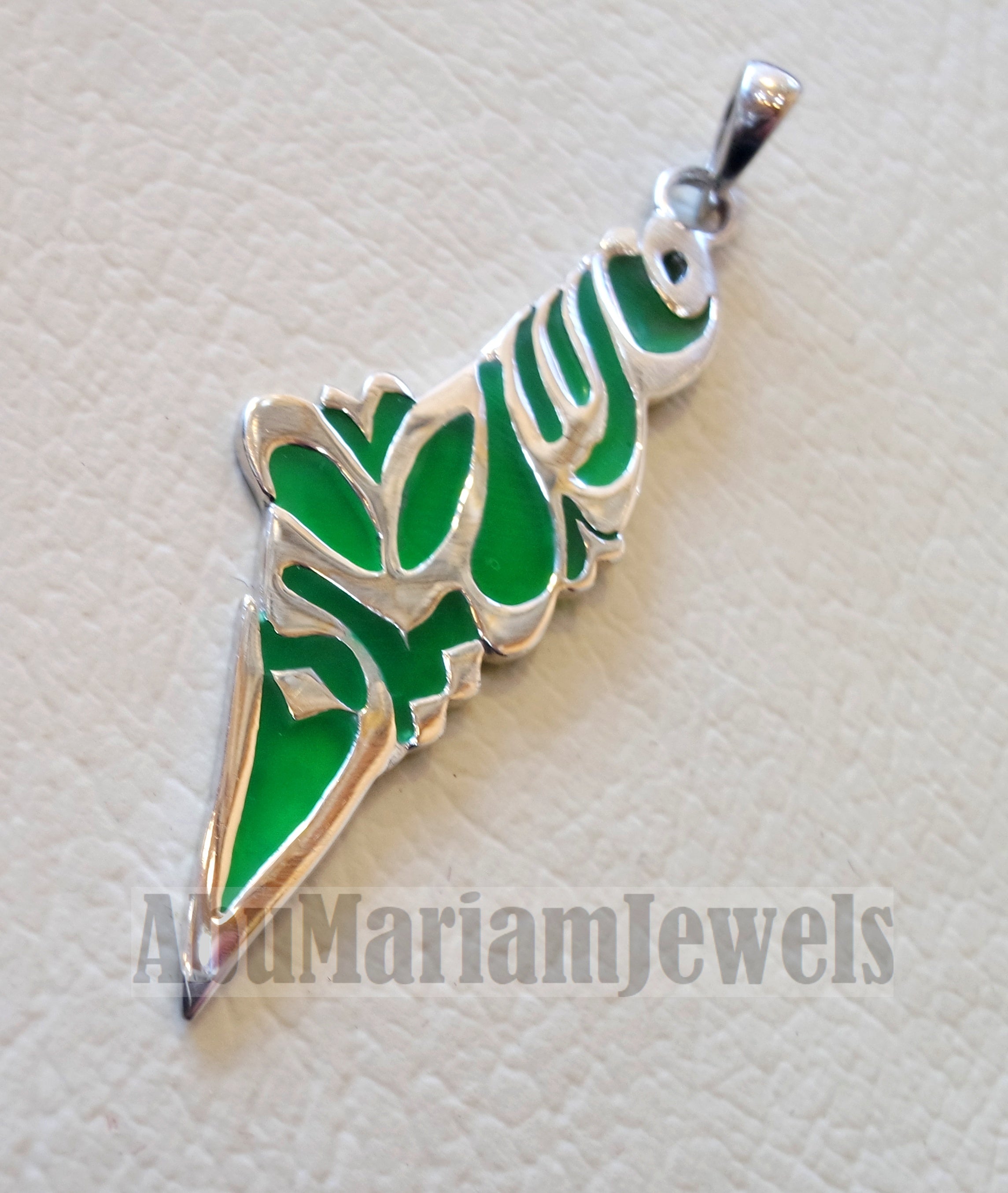 Palestine map pendant sterling silver 925 k high quality with green enamel jewelry arabic calligraphy fast shipping خارطه فلسطين