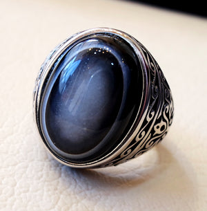 Sulymani aqeeq gorgeous agate natural cabochon man ring sterling silver all sizes jewelry middle eastern arabic turkey antique style