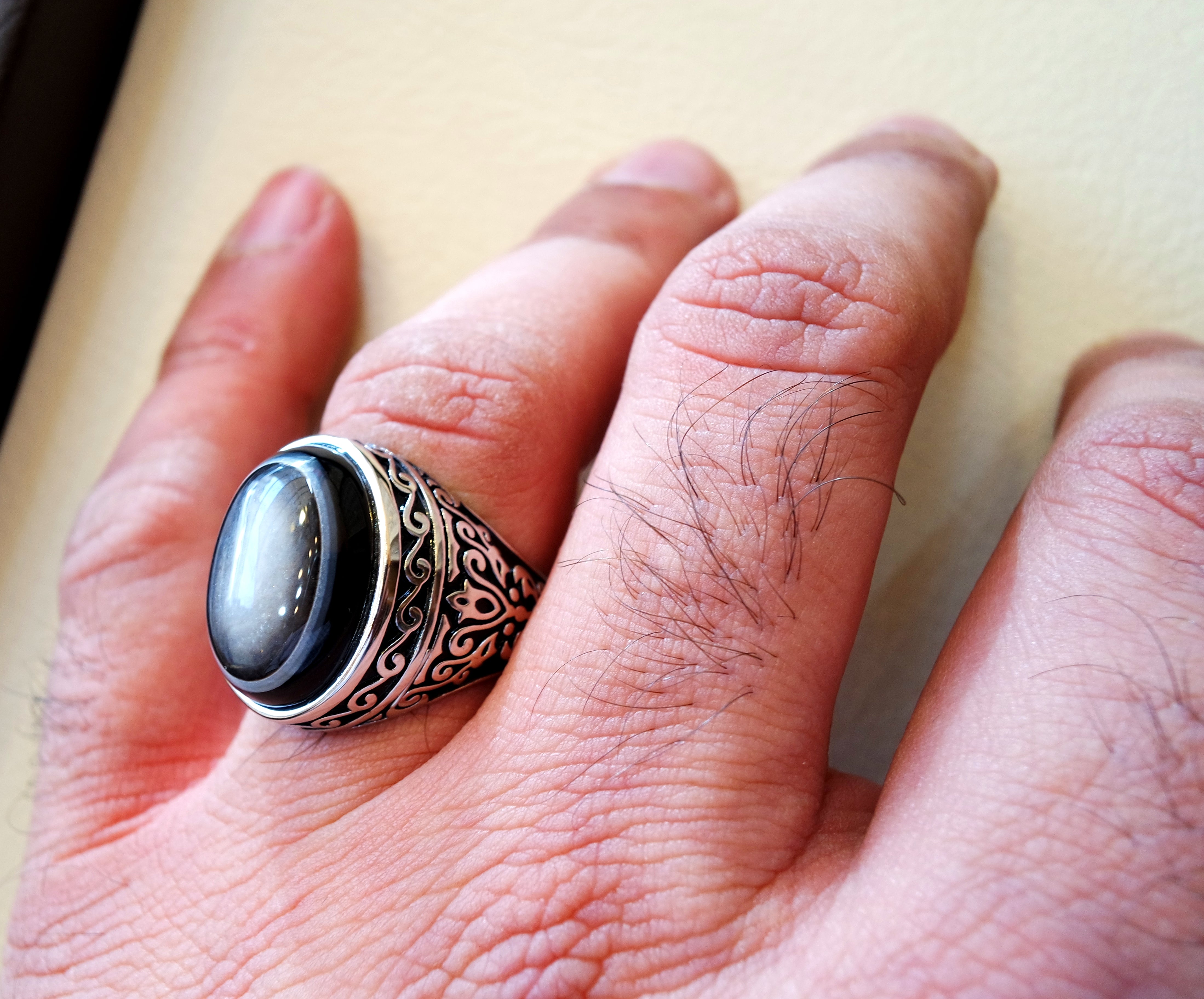 Sulymani aqeeq gorgeous agate natural cabochon man ring sterling silver all sizes jewelry middle eastern arabic turkey antique style