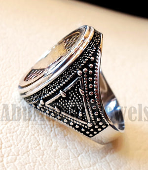 Syria map man ring sterling silver and bronze arabic middle eastern turkey oriental antique style fast shipping all sizes