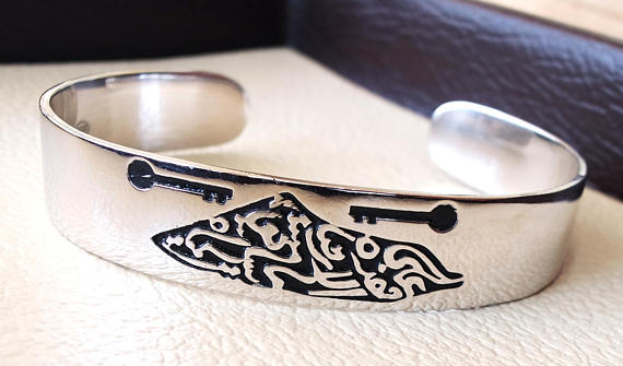Palestine map bangle with famous poem verse sterling silver 925 k high quality jewelry arabic fast shipping خارطه و علم فلسطين
