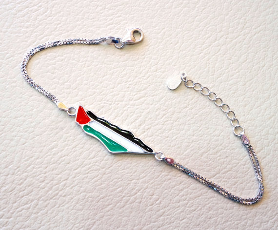 I Love Palestine Silver Bracelet