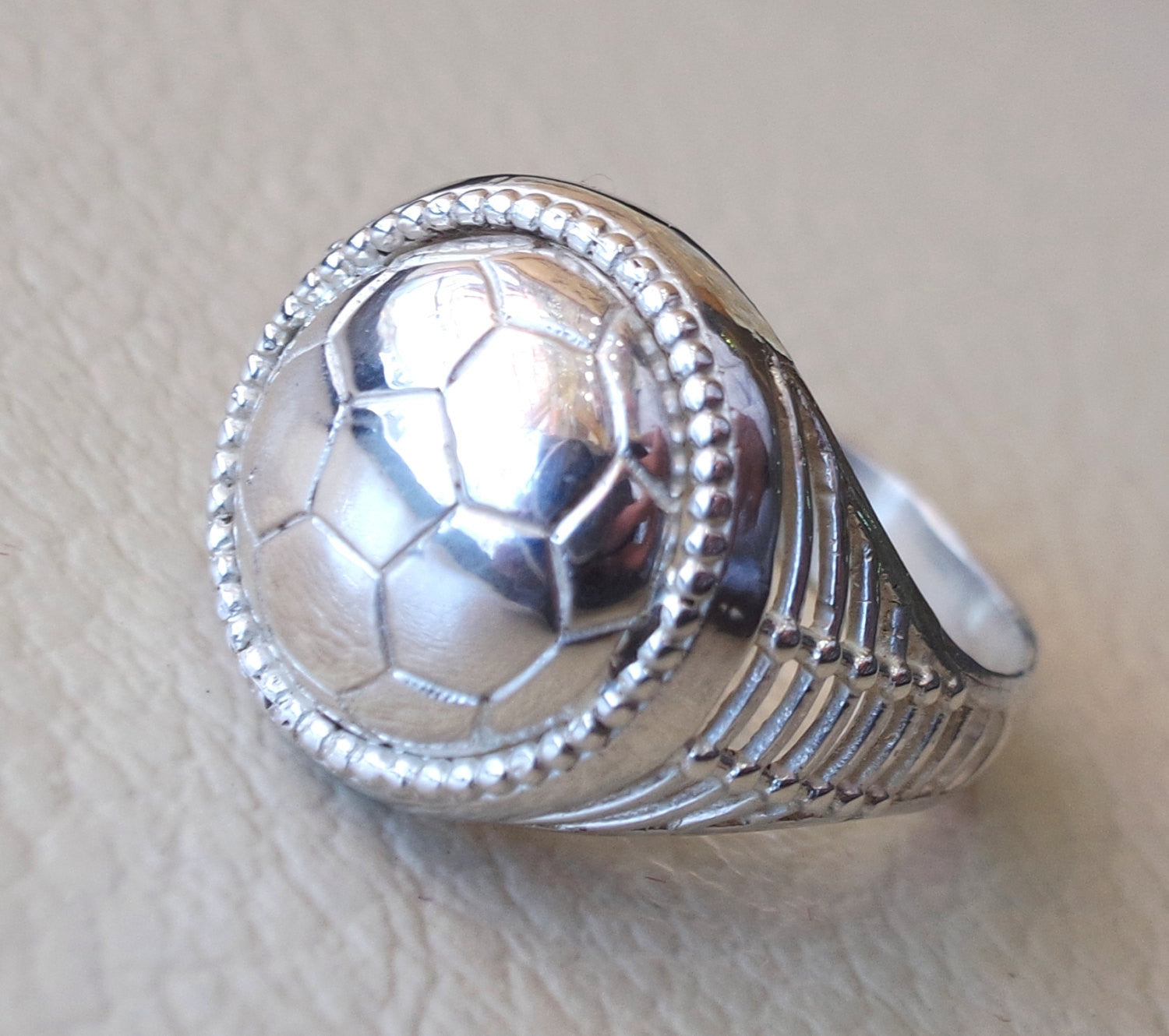 Football lover sterling silver 925 men ring all sizes jewelry fast shipping ideal for soccer player or fan gift