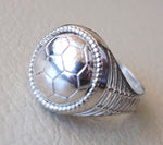 Football lover sterling silver 925 men ring all sizes jewelry fast shipping ideal for soccer player or fan gift
