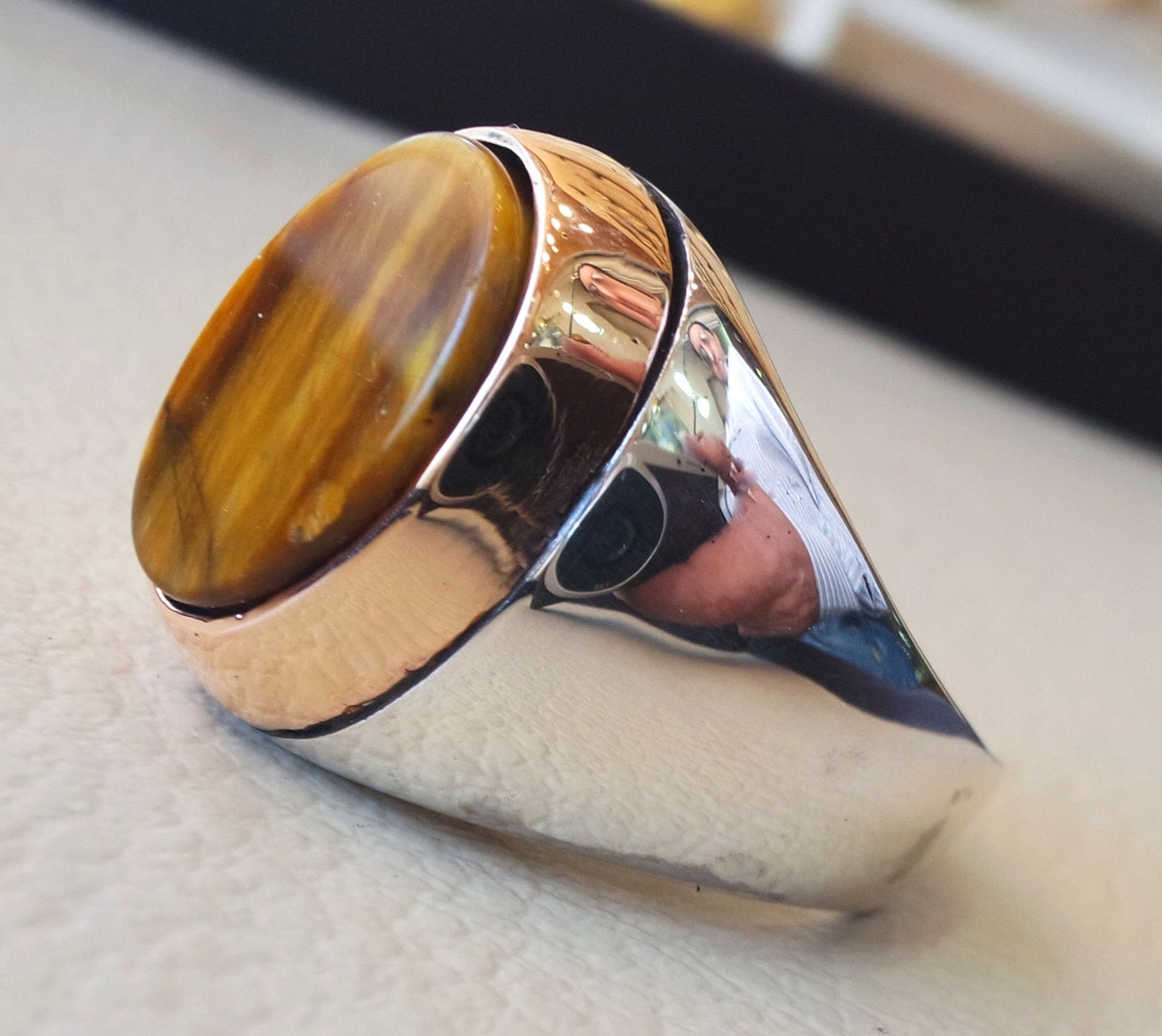 Vintage Men Gold Colour Stainless Steel Ring Tiger Eye Cat Eye Ring Hip Hop  Punk Motorcycle Party Rin Gift - AliExpress