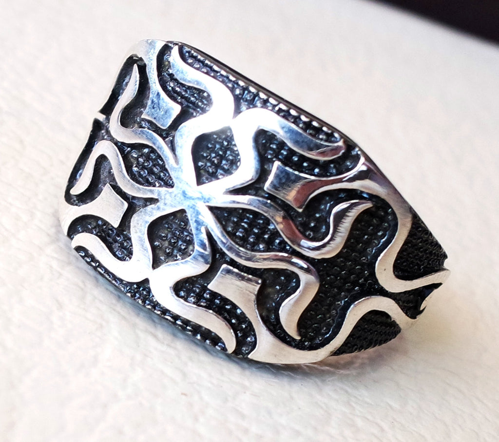 celtic knot sterling silver 925 heavy man heavy symbol ring shape any size antique style high quality jewelry