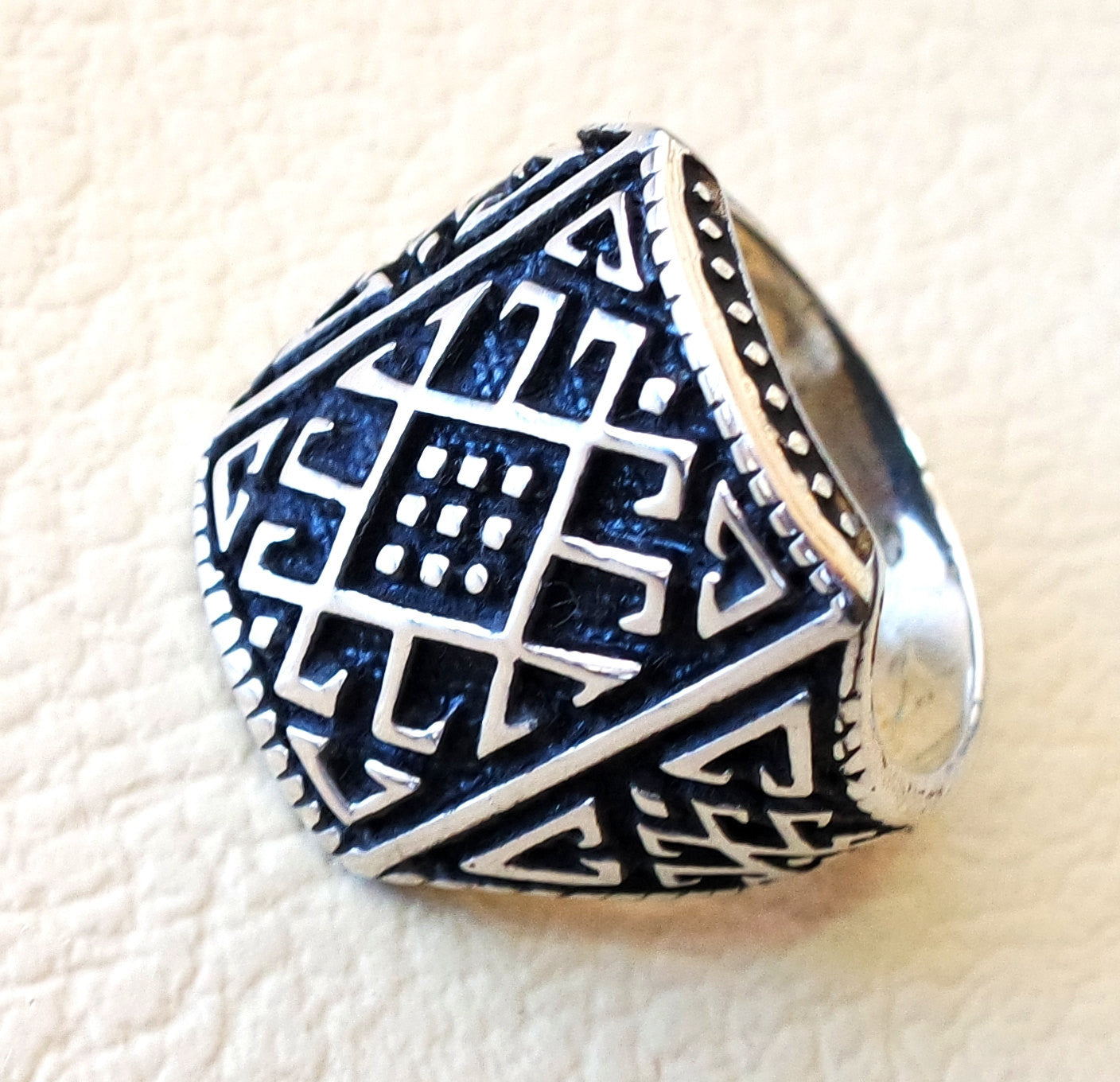celtic style heavy sterling silver 925 heavy man ornament man ring shape any size antique style high quality jewelry