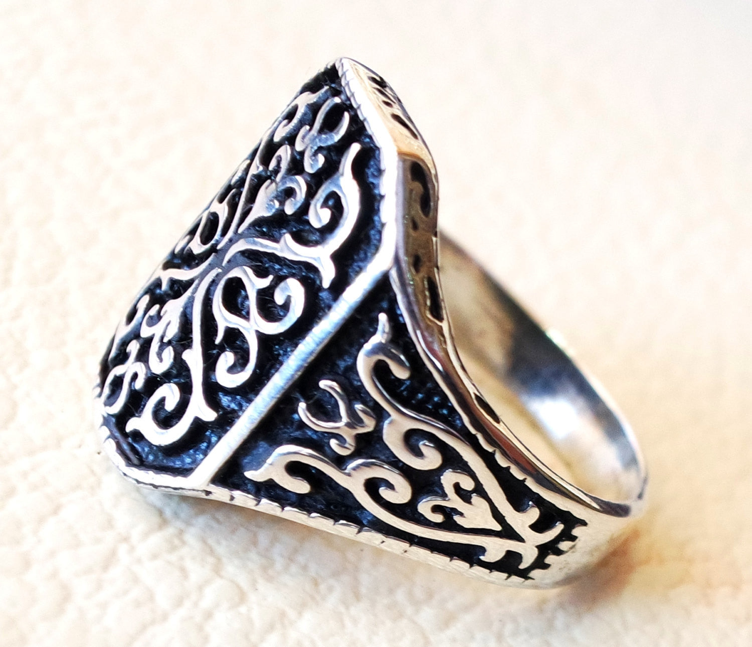 ornament man ring celtic style heavy sterling silver 925 heavy man  shape any size antique style high quality jewelry
