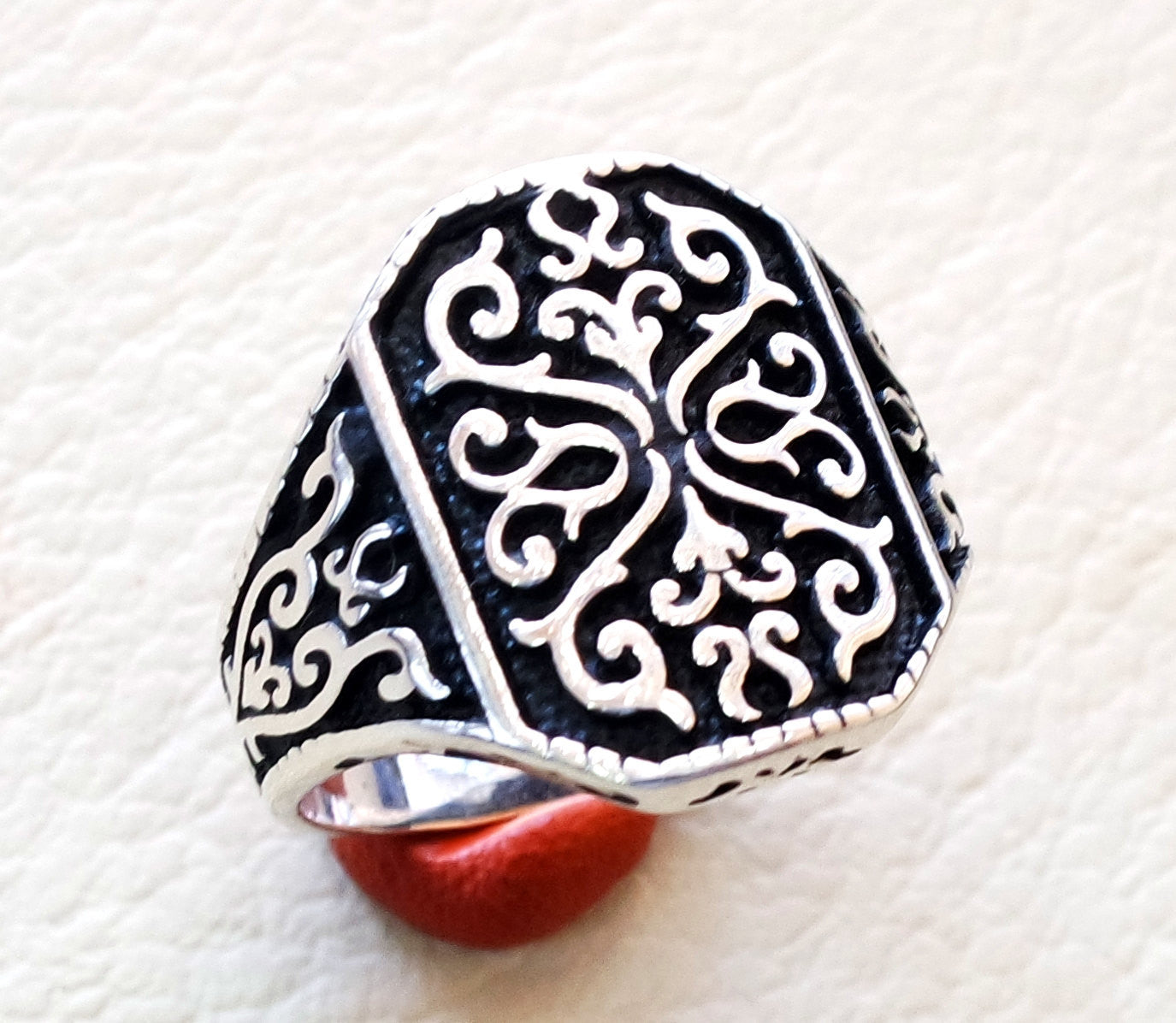 ornament man ring celtic style heavy sterling silver 925 heavy man  shape any size antique style high quality jewelry