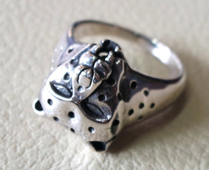 panther animal head ring heavy sterling silver 925 man biker ring all sizes handmade jewelry free shipping detailed craftsmanship