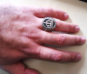 vintage style king royal crown men ring heavy sterling silver 925  handmade all sizes jewelry fast shipping