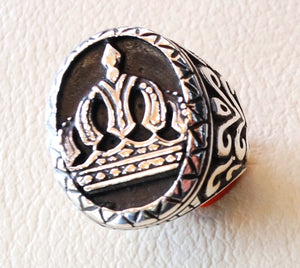 royal crown men ring sterling silver 925 vintage style big heavy jewelry all sizes king black and white