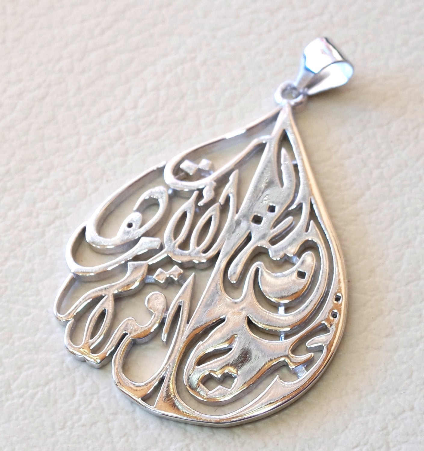 Paradise under the feet of mother sterling silver big arabic pendant 925 k high quality jewelry handmade fast shipping mother gift عربي