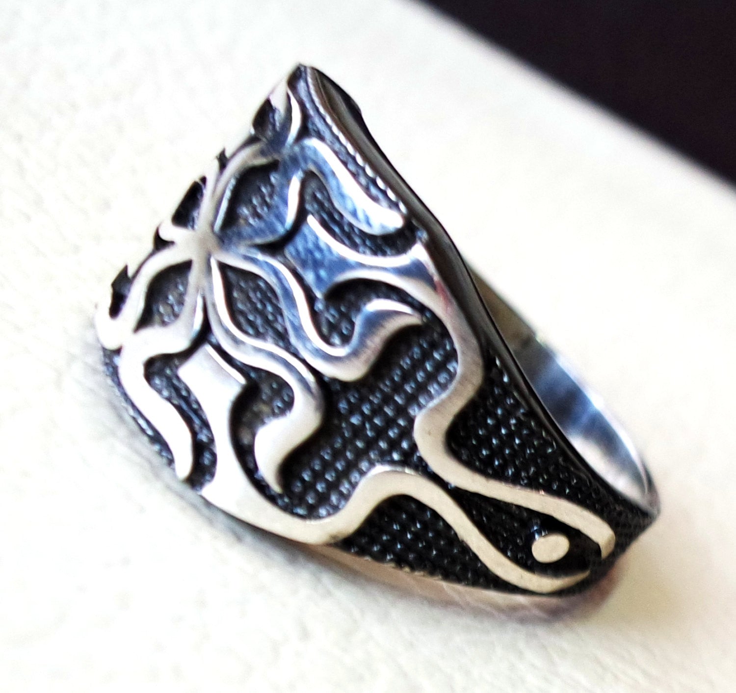 celtic knot sterling silver 925 heavy man heavy symbol ring shape any size antique style high quality jewelry
