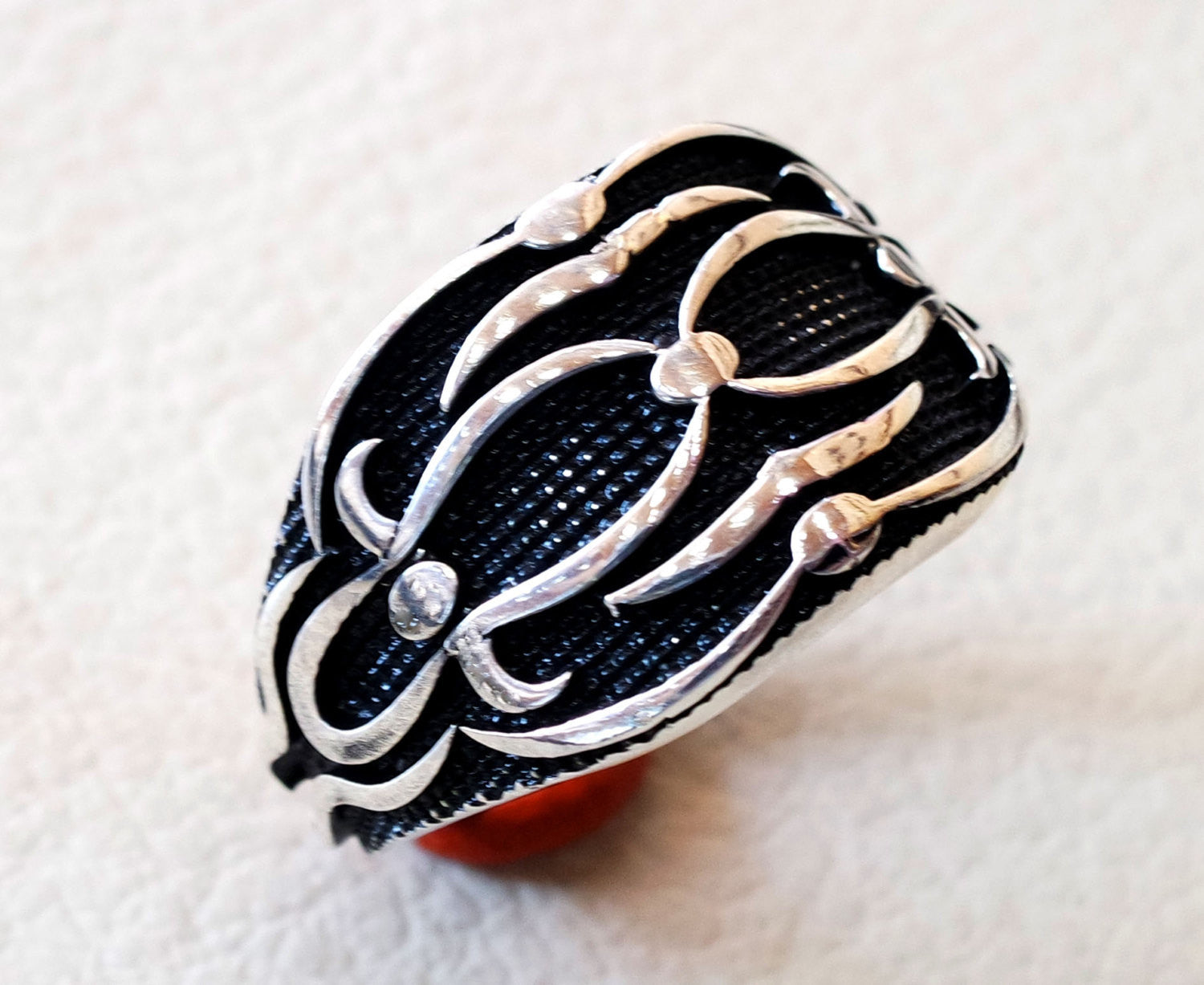 celtic style heavy sterling silver 925 heavy man heavy symbol ring shape any size antique style high quality jewelry