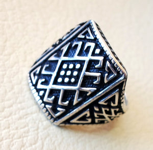 celtic style heavy sterling silver 925 heavy man ornament man ring shape any size antique style high quality jewelry