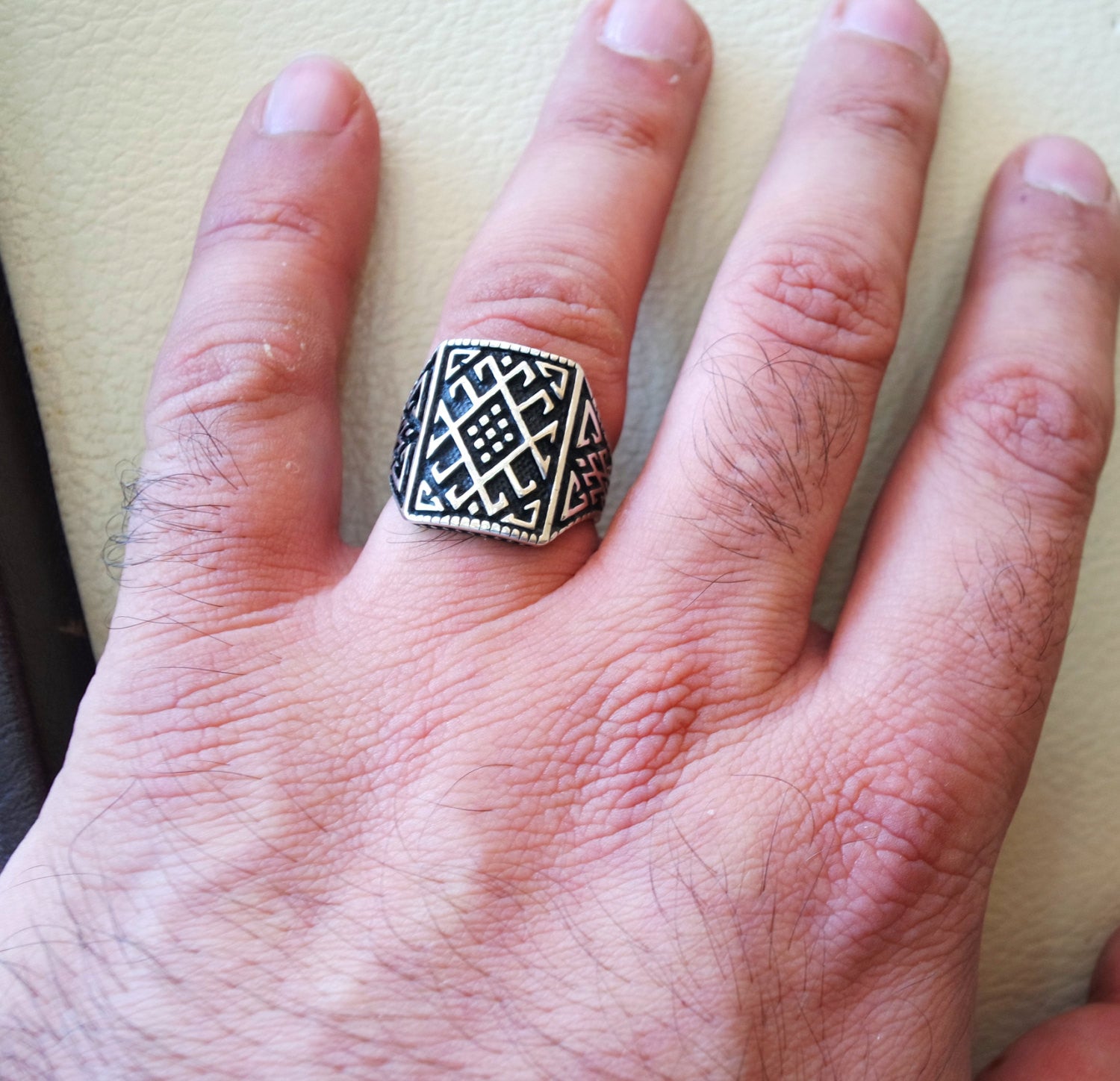 celtic style heavy sterling silver 925 heavy man ornament man ring shape any size antique style high quality jewelry