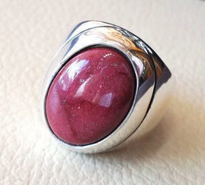 red rose mookaite jasper aqeeq natural stone sterling silver 925 heavy men ring vintage arabic turkish style all sizes fast shipping