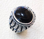 aqeeq natural agate onyx oval stone black gem man heavy ring sterling silver antique ottoman turkey style fast shipping all sizes men gift
