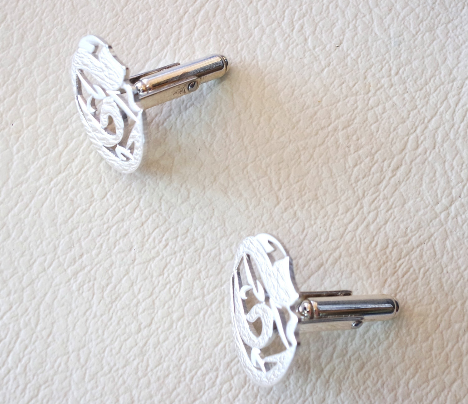 cufflinks , cuflinks  1 name calligraphy arabic customized any personalized name made to order sterling silver 925 heavy men jewelry