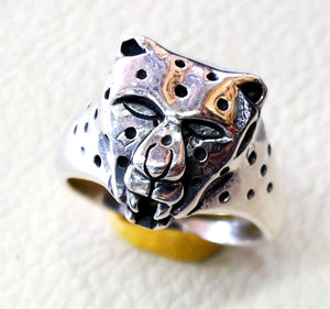 panther animal head ring heavy sterling silver 925 man biker ring all sizes handmade jewelry free shipping detailed craftsmanship
