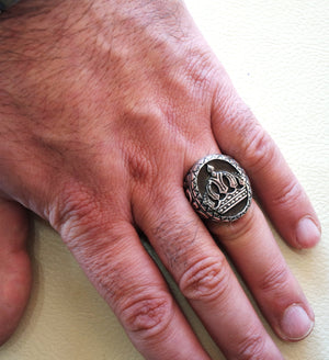 royal crown men ring sterling silver 925 vintage style big heavy jewelry all sizes king black and white