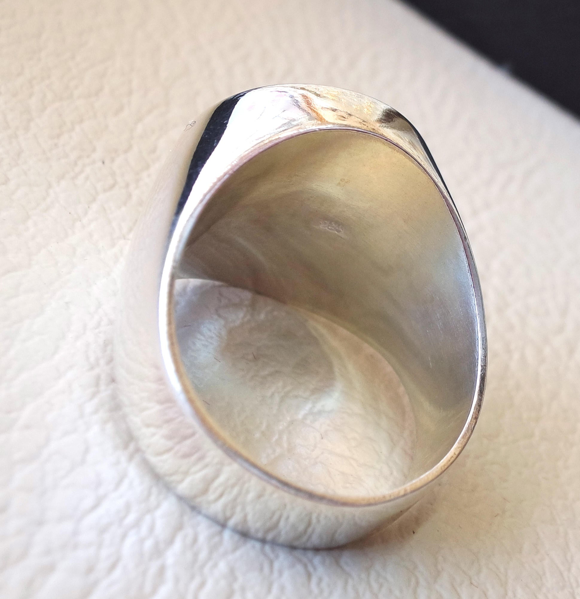 English silver coin heavy man ring round sterling silver 925 historical British replica half coin size close back all sizes jewelry