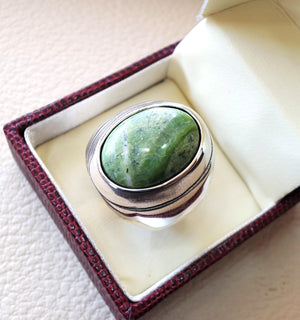 green swiss opal huge natural stone men ring sterling silver 925 stunning genuine gem ottoman arabic style jewelry all sizes