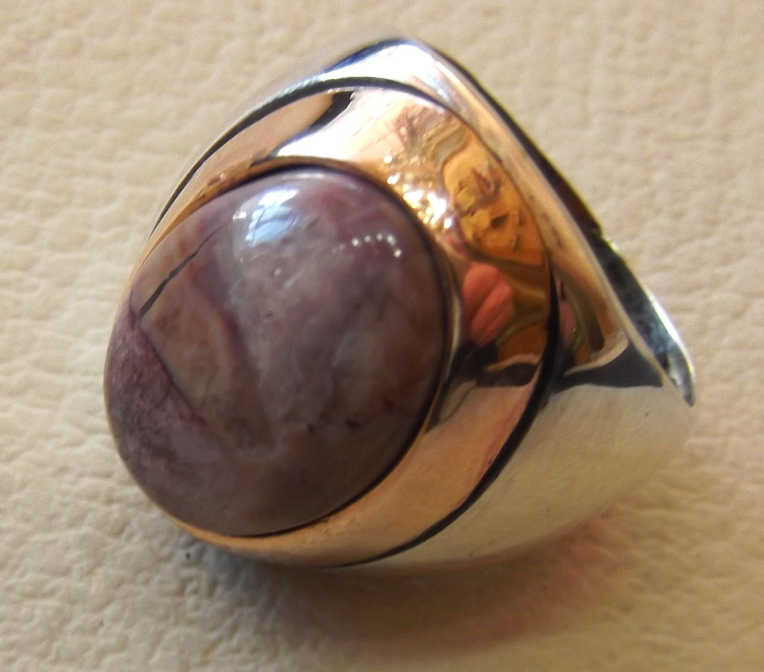 Butterfly jasper natural stone sterling silver 925 huge man ring all sizes jewelry ottoman cocktail high quality style gem in bronze frame