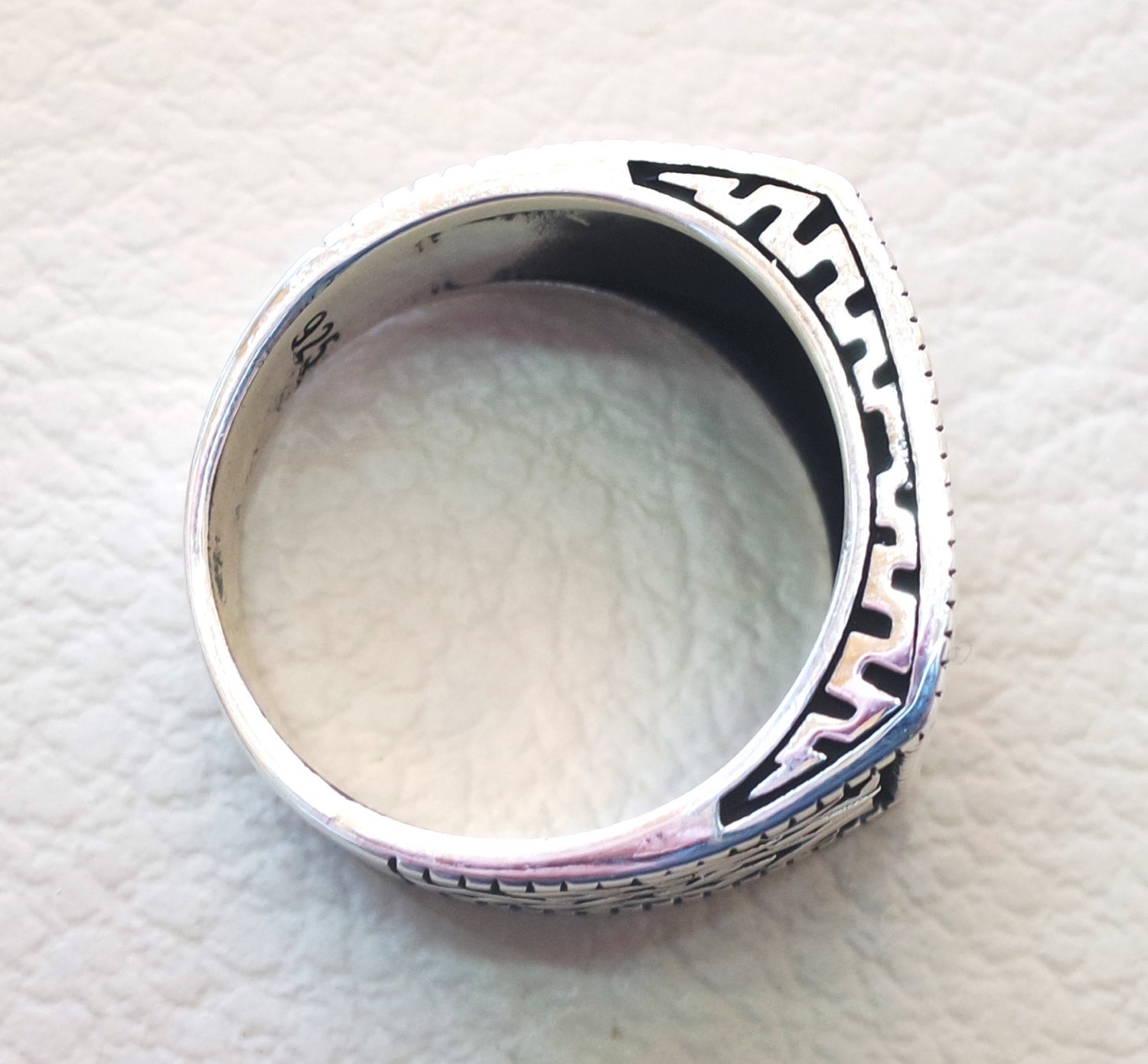 celtic sterling silver 925 heavy man ring rectangular shape any size antique style high quality jewelry