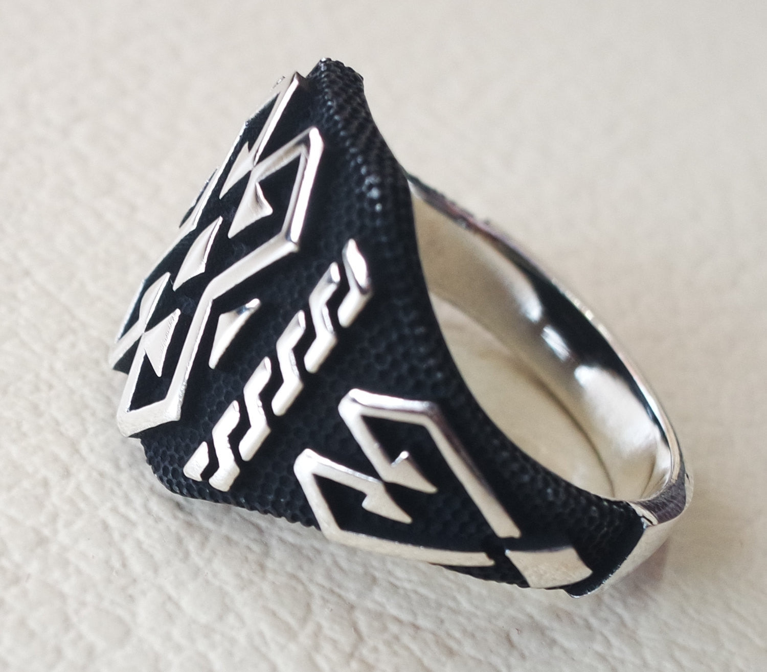 man ring celtic sterling silver 925 heavy rectangular shape any size antique style high quality jewelry