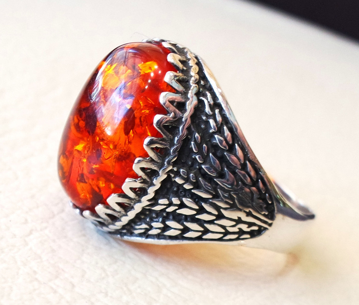 Baltic amber oval stone huge two tone man ring sterling silver 925 antique jewelry sizes fast shipping imitation stone identical to genuine